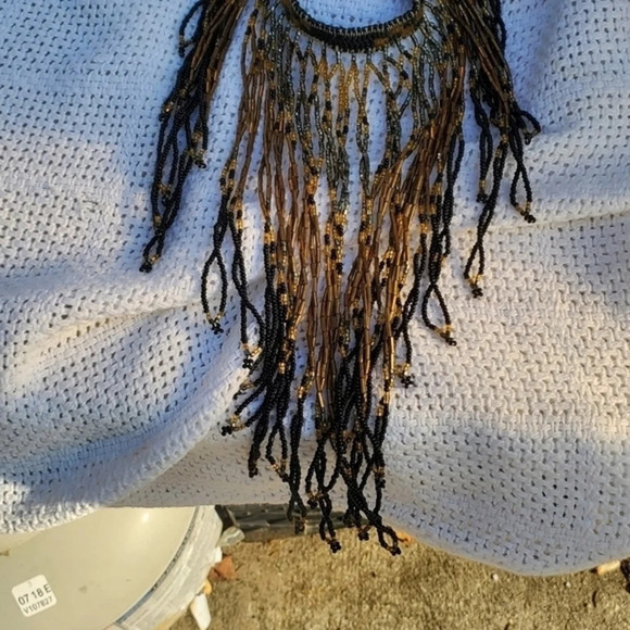 Vintage Gold Fringe‎ Beaded Choker - Picture 6 of 8